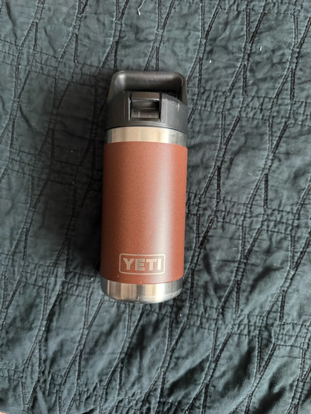 Kids Yeti Brown Stainless Rambler with Flip Lid